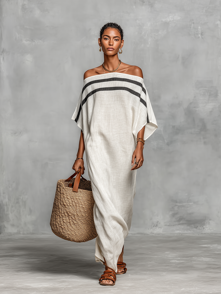 Minimalist Linen-Blend Maxi Dress