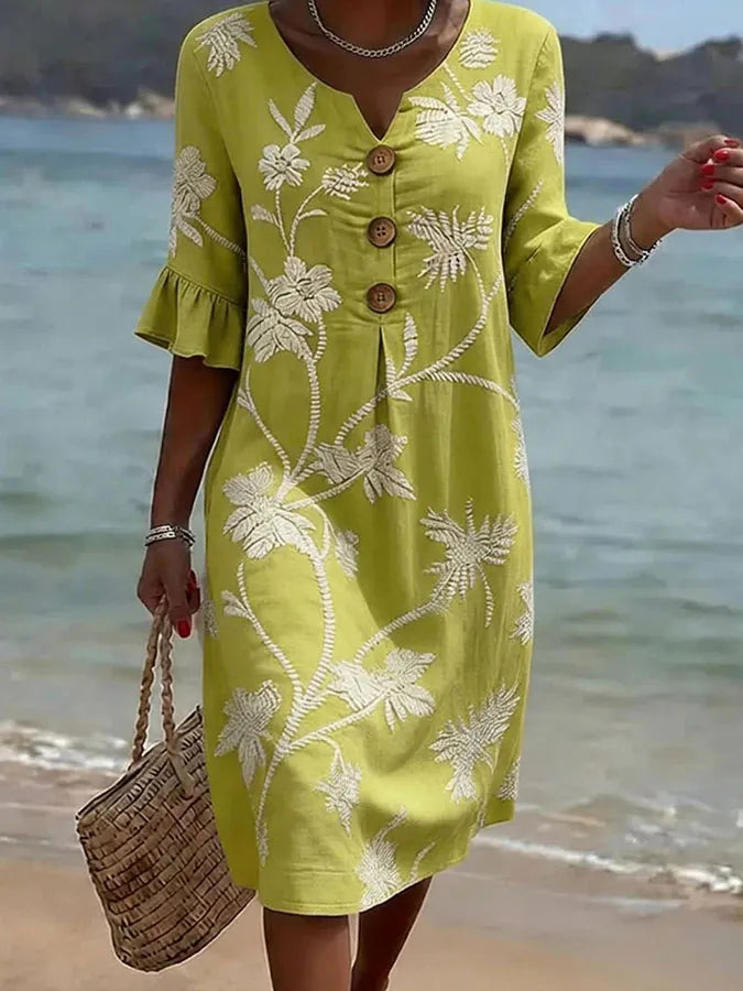 Casual Floral Print Dress