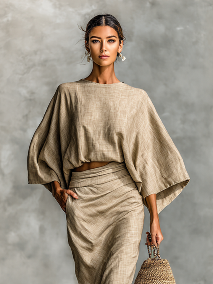 Cotton-Linen Skirt Set