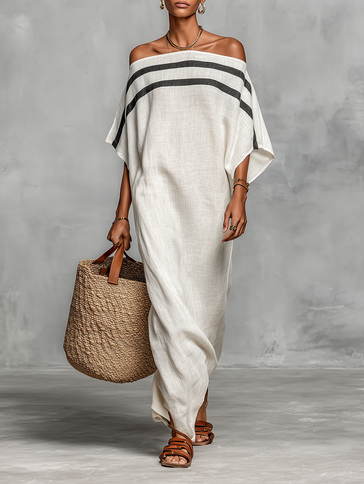 Minimalist Linen-Blend Maxi Dress