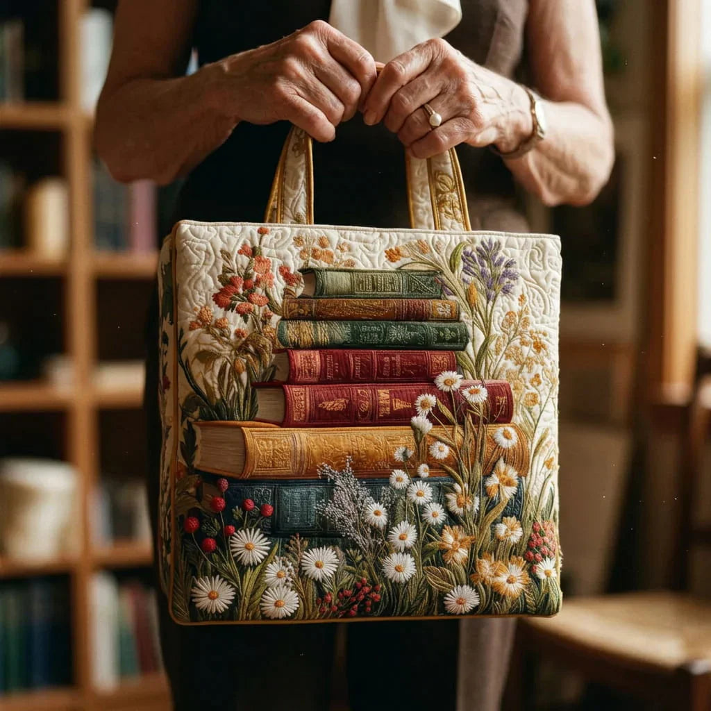 Floral Quilted Artisan Tote Bag