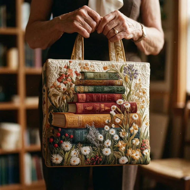 Floral Quilted Artisan Tote Bag