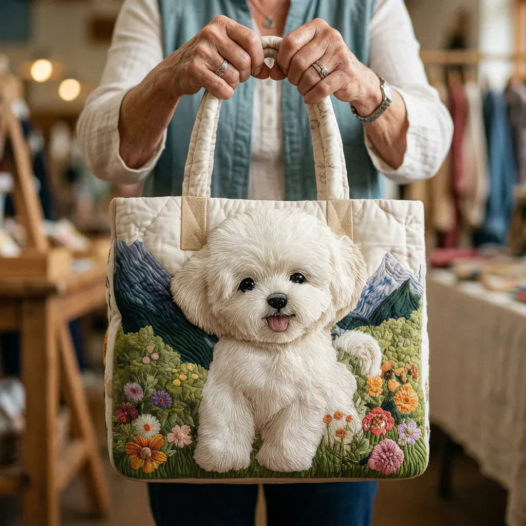 Enchanted Dog Quilted Artisan Tote Bag