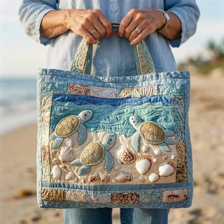Sea Turtles Quilted Artisan Tote Bag