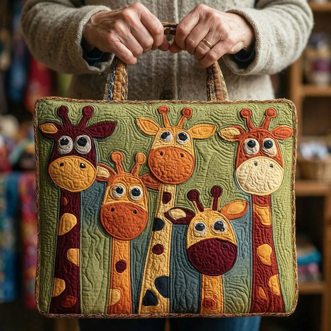 Giraffe Quilted Tote Bag