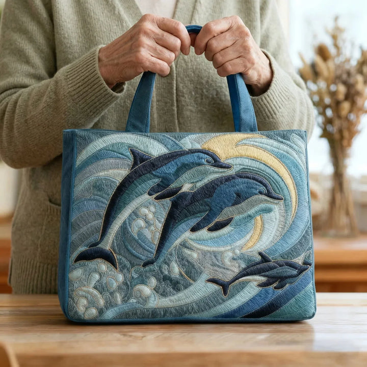 Ocean Dolphin Artisan Tote Bag
