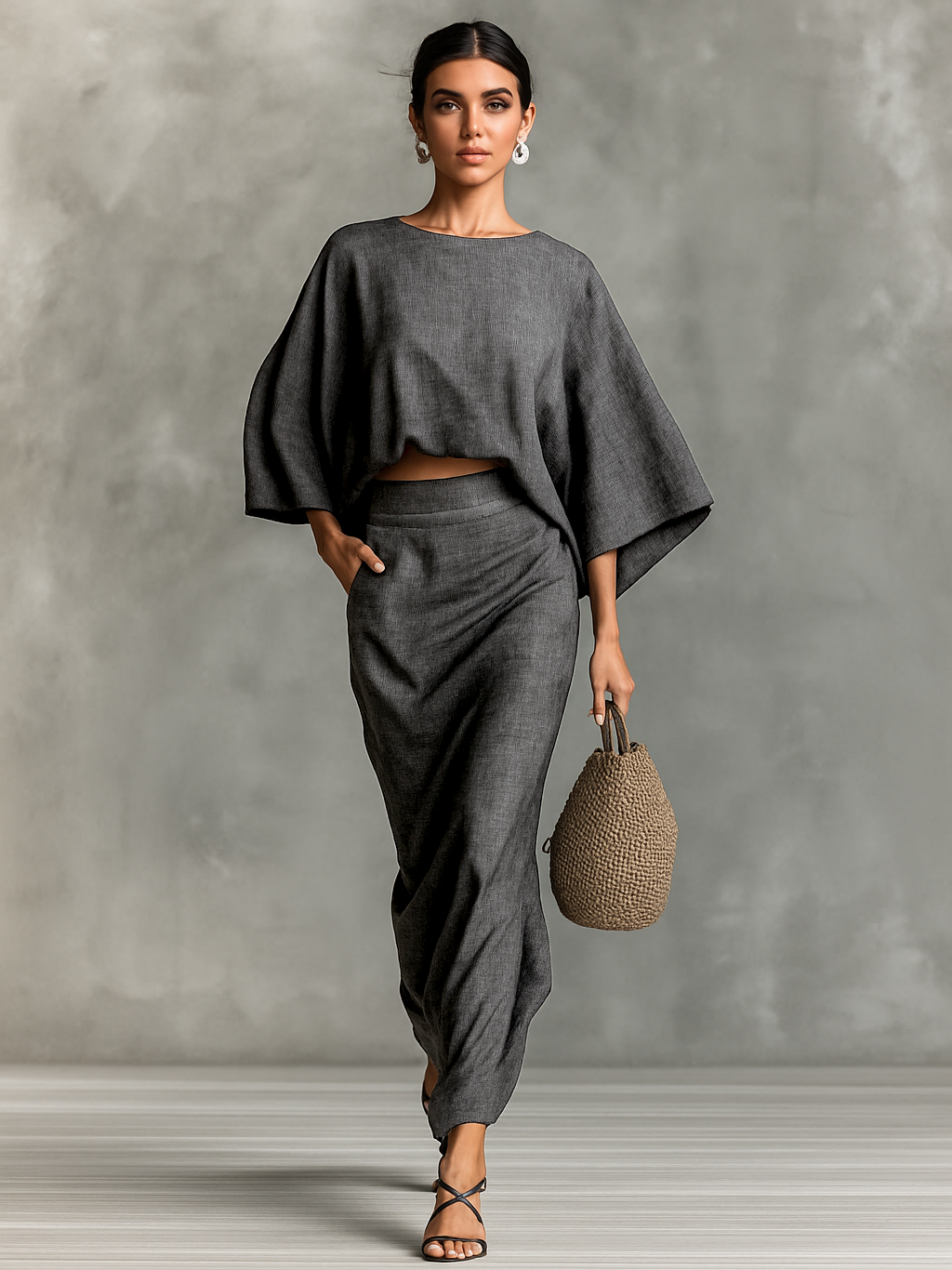 Cotton-Linen Skirt Set