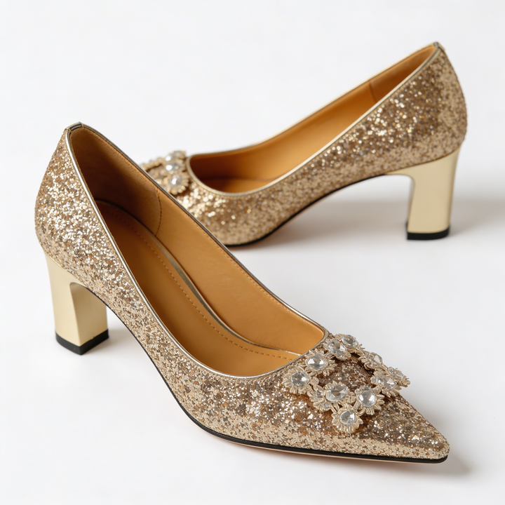 Magdalena | Orthopedic Brocade Heels