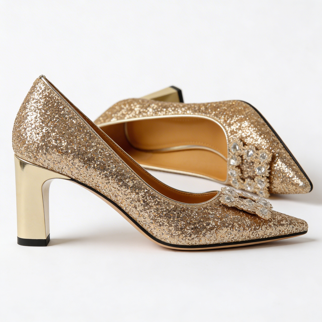 Magdalena | Orthopedic Brocade Heels