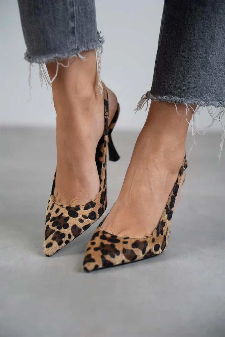 Monica - Pointed-Toe Leopard Heels