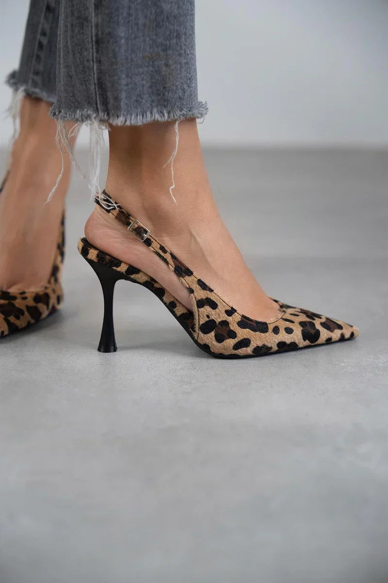 Monica - Pointed-Toe Leopard Heels