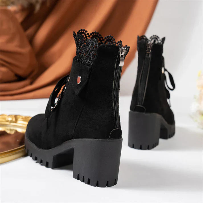 Tania - Lace-Up Chunky-Heel Ankle Boots