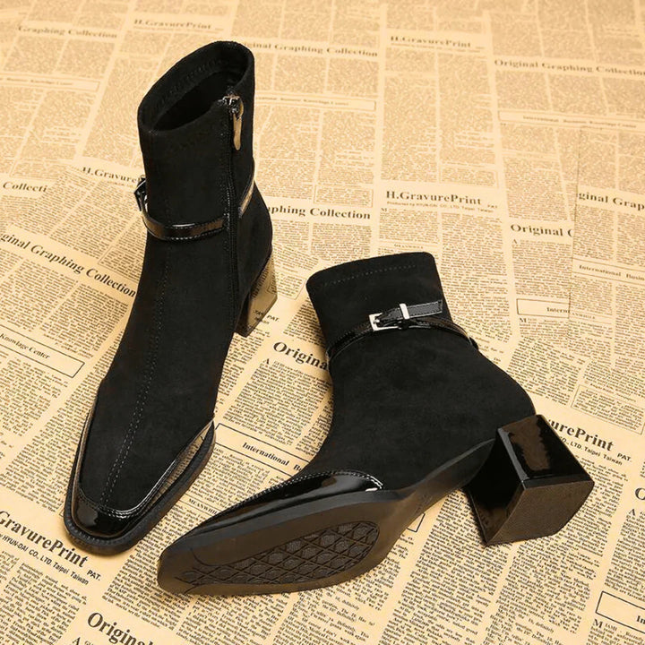 Avenor - Faux-Suede Buckle Ankle Boots