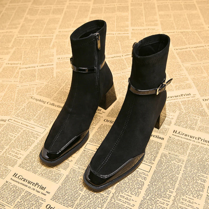 Avenor - Faux-Suede Buckle Ankle Boots