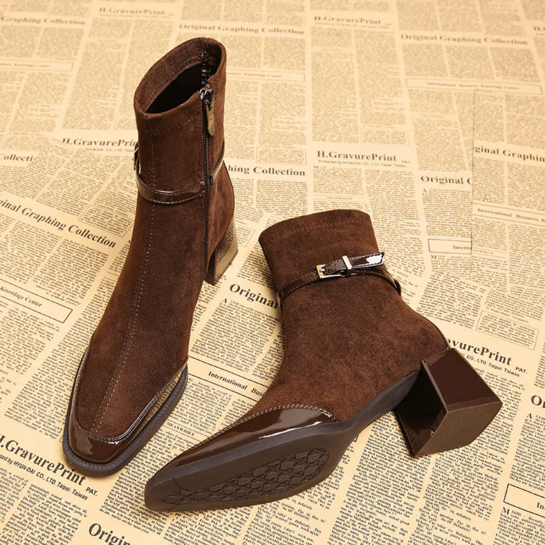Avenor - Faux-Suede Buckle Ankle Boots