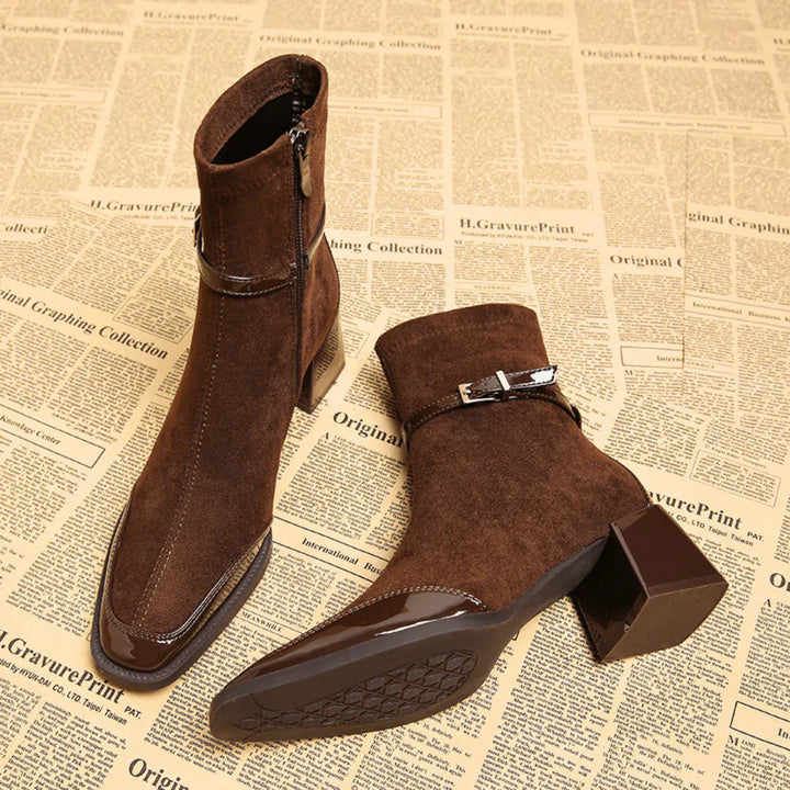 Avenor - Faux-Suede Buckle Ankle Boots