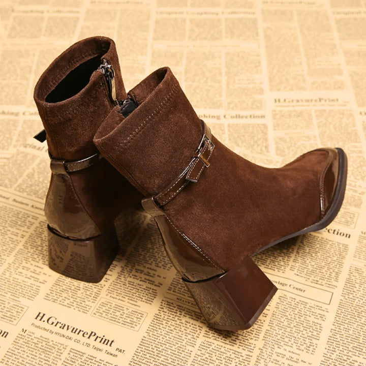 Avenor - Faux-Suede Buckle Ankle Boots