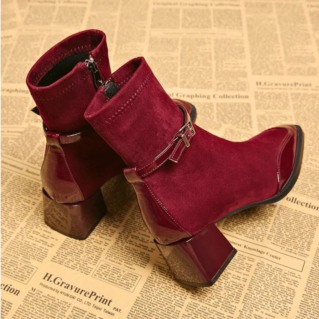 Avenor - Faux-Suede Buckle Ankle Boots