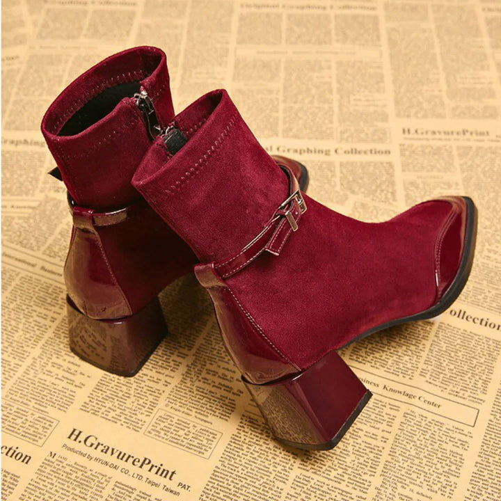 Avenor - Faux-Suede Buckle Ankle Boots