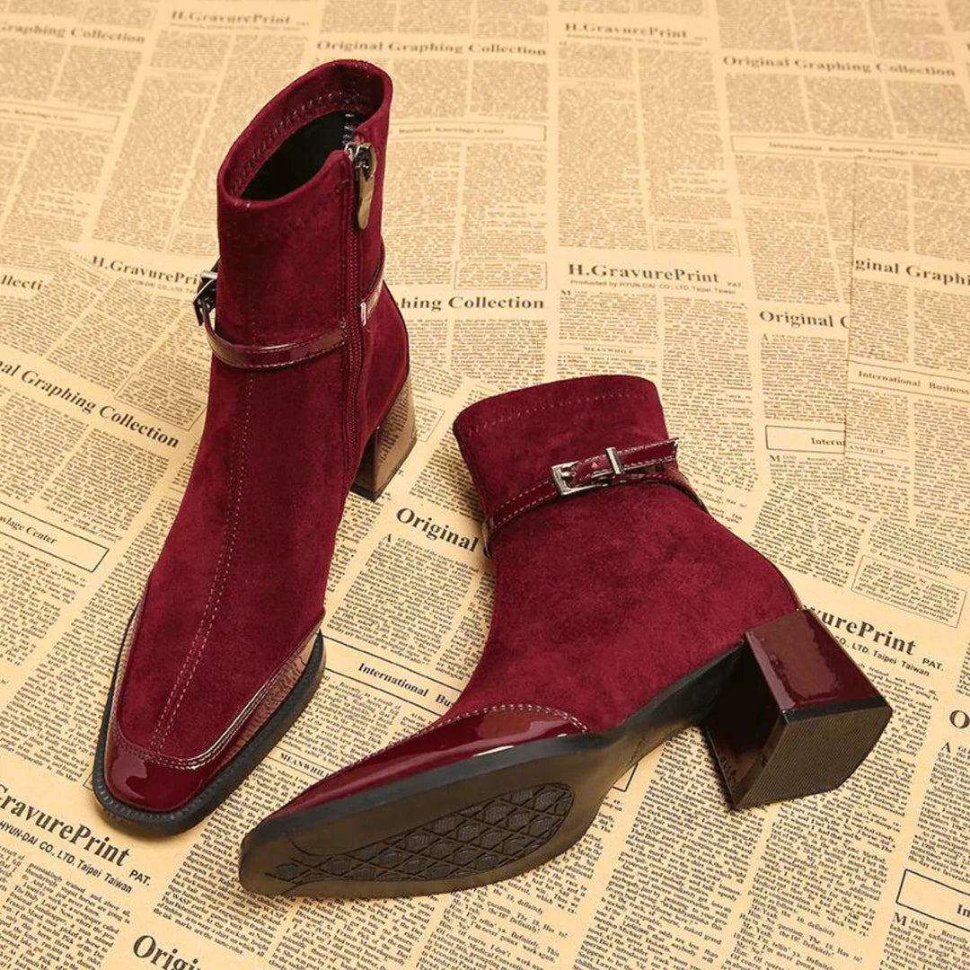 Avenor - Faux-Suede Buckle Ankle Boots