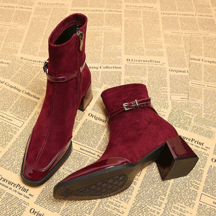 Avenor - Faux-Suede Buckle Ankle Boots