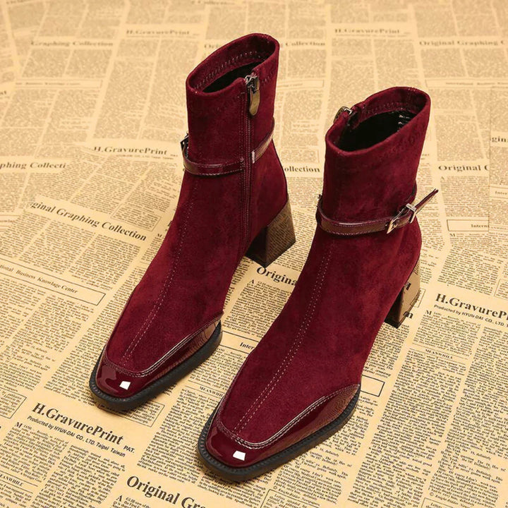Avenor - Faux-Suede Buckle Ankle Boots